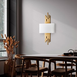 Opviq Axıs - 15111 Lámpara de Pared Dorado y Blanco